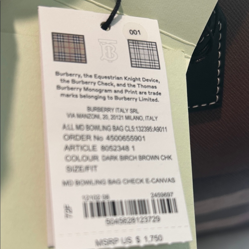 Burberry
Check Bowling Medium  Leather Top-Handle Bag - Picture 8 of 11